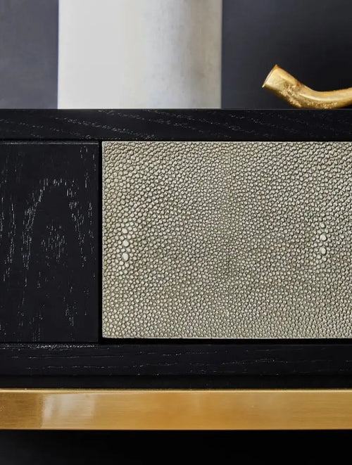 Deruta Grey Shagreen Console Table House of Fleur