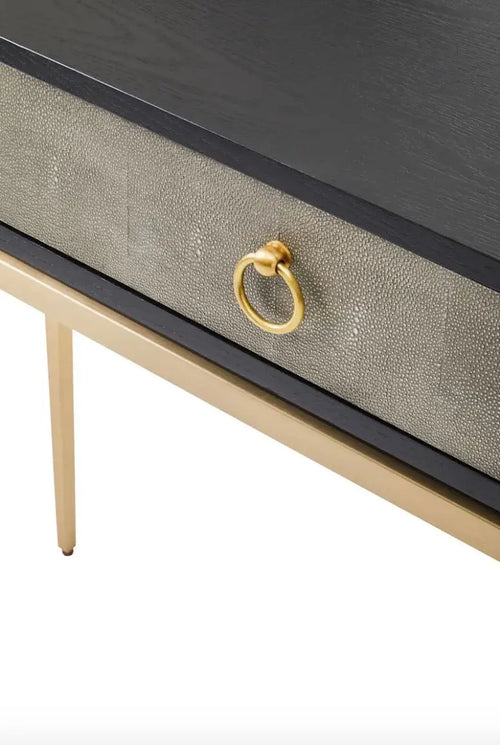 Deruta Grey Shagreen Console Table House of Fleur