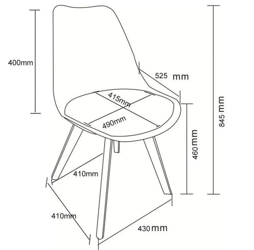 ECN White Tulip Style Dining Chair x 4 House of Fleur