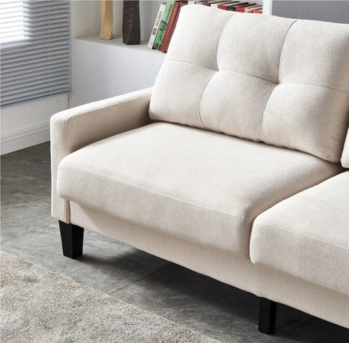 ENKO 2 Seater Beige Fabric Sofa House of Fleur