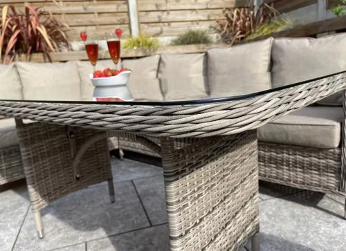 Edwina Rattan Outdoor Corner Sofa Dining Set Natural House of Fleur