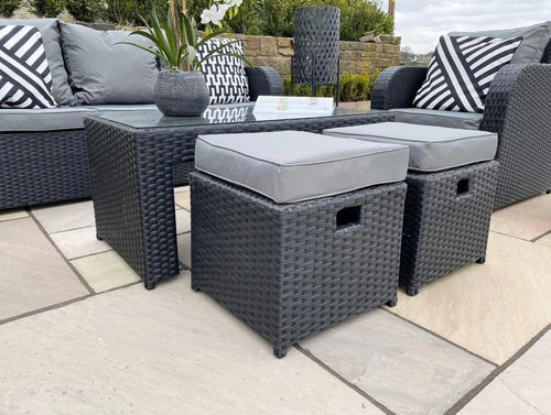 Ex Display Aria Rattan Sofa Set Black Edition House of Fleur