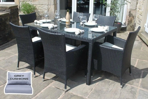 Ex Display Rattan 6 Seater Dining Table (Table Only) House of Fleur