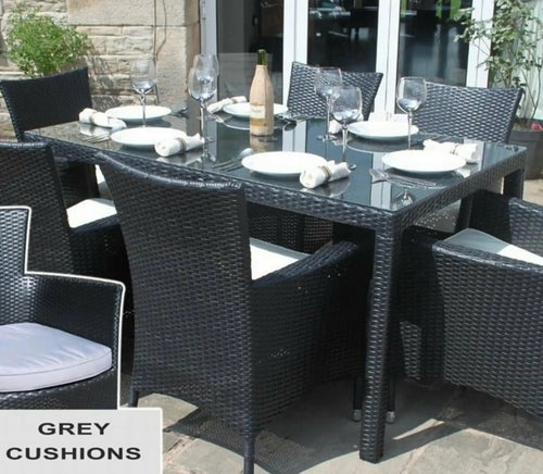 Ex Display Rattan 6 Seater Dining Table (Table Only) House of Fleur