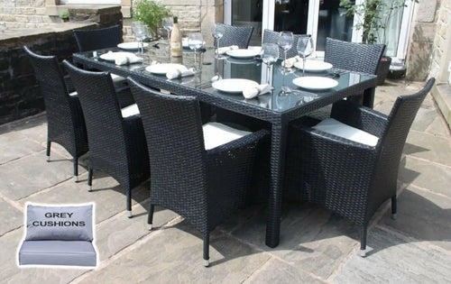 Ex Display Rattan 8 Seater Dining Table (Table Only) House of Fleur