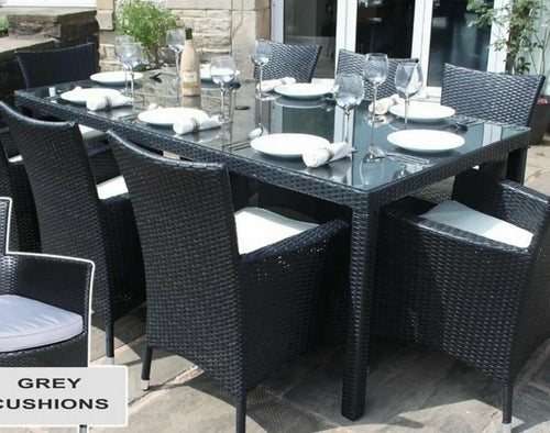 Ex Display Rattan 8 Seater Dining Table (Table Only) House of Fleur