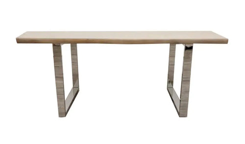 Freya 1.8 Dining Table Solid Light Pine wood with Chrome Metal Legs My Store