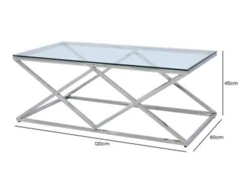 Imperia Stainless Steel Coffee Table House of Fleur