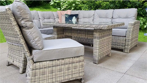 Isobel Outdoor Rattan Corner Sofa Dining Set House of Fleur