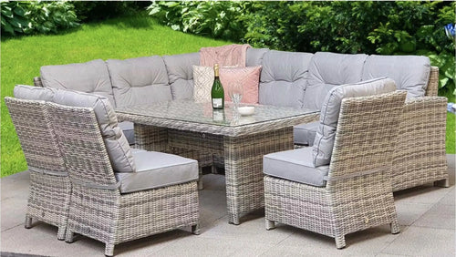 Isobel Outdoor Rattan Corner Sofa Dining Set House of Fleur