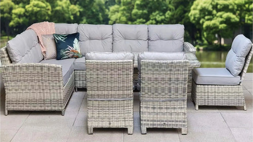 Isobel Outdoor Rattan Corner Sofa Dining Set House of Fleur