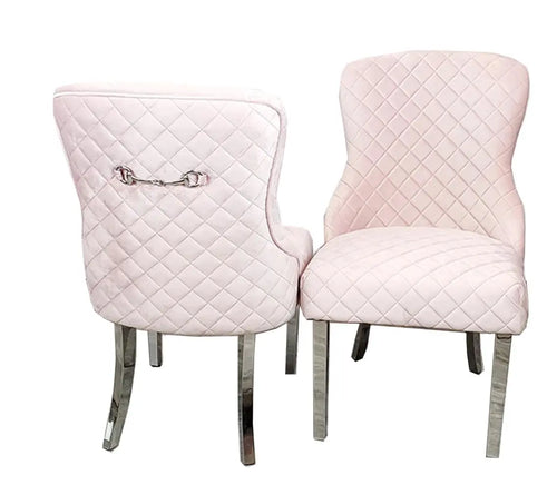 Kate Dining Chair with Chrome Clasp & Quilted Back House of Fleur