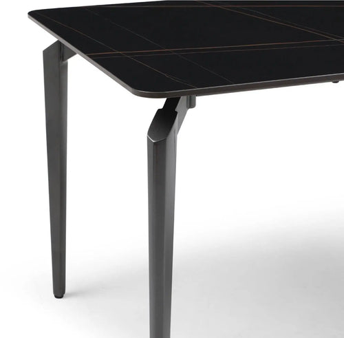 Kayo Rectangular Engineered Marble Dining Table - Black House of Fleur