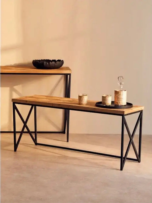 Kickford Coffee Table With Black Iron Frame House of Fleur