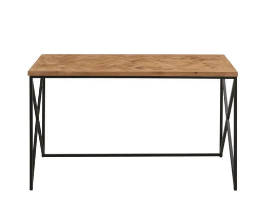 Kickford Console Table With Natural Parquet Top House of Fleur