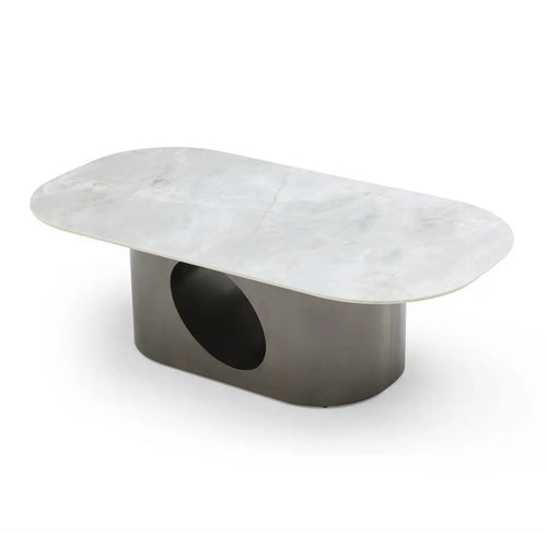 Liana Rounded Rectangular Sintered Stone Coffee Table House of Fleur