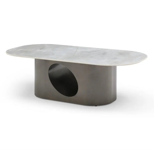 Liana Rounded Rectangular Sintered Stone Coffee Table House of Fleur