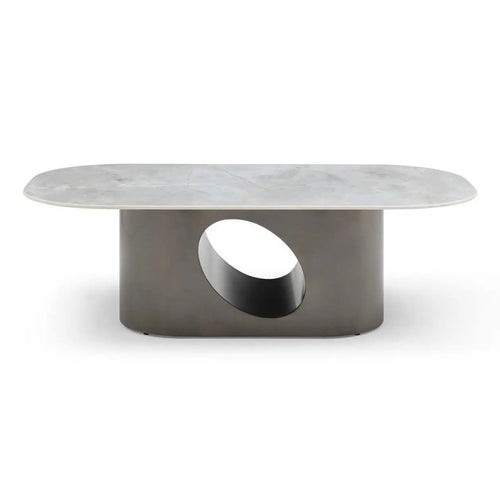 Liana Rounded Rectangular Sintered Stone Coffee Table House of Fleur