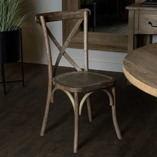 Light Oak Cross Back Dining Chair Hill Interiors