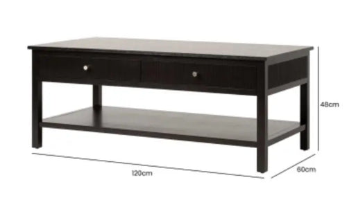 Lindon Black 2 Drawer Coffee Table House of Fleur