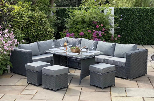 London Outdoor Casual Corner Sofa with Dining Table House of Fleur