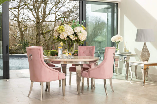 Louis 1.3 Round with 4 Annabelle Chairs Pink House of Fleur