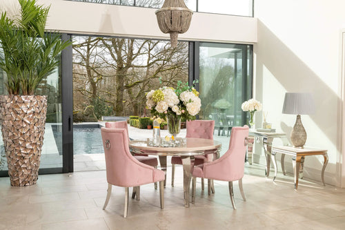 Louis 1.3 Round with 4 Annabelle Chairs Pink House of Fleur