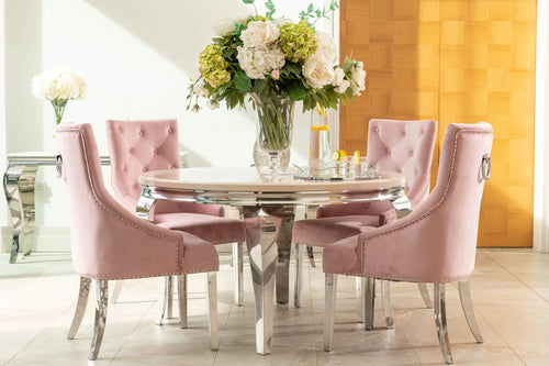 Louis 1.3 Round with 4 Annabelle Chairs Pink House of Fleur