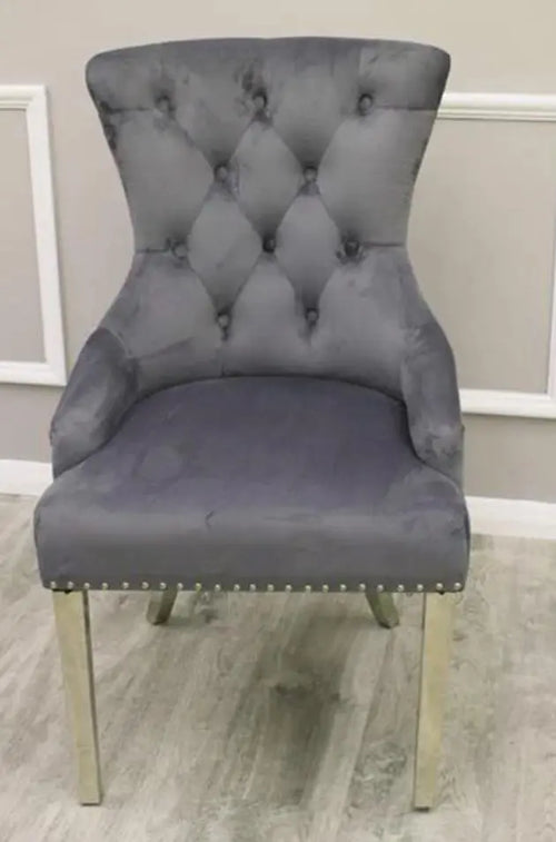 Louis 1.3 Round with 4 Darcy Chairs Grey House of Fleur