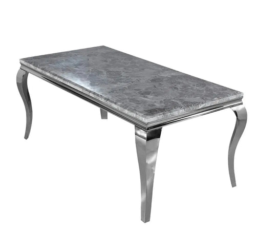 Louis Dining Table with 4,6 or 8 Kensington Chair Dark Grey My Store