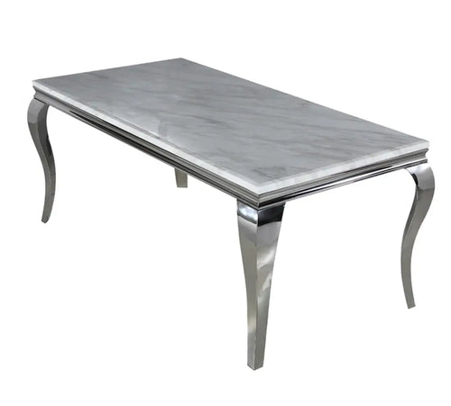 Louis Dining Table with 4,6 or 8 Kensington Chair Dark Grey My Store