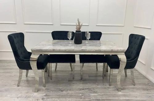 Louis Dining Table with 4,6 or 8 Megan Chair Black My Store