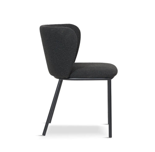 Mandy Bouclé Dining Chair Deep Grey x 2 House of Fleur