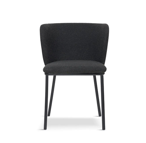 Mandy Bouclé Dining Chair Deep Grey x 2 House of Fleur