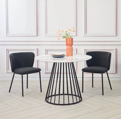 Mandy Bouclé Dining Chair Deep Grey x 2 House of Fleur