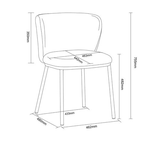 Mandy Bouclé Dining Chair Deep Grey x 2 House of Fleur