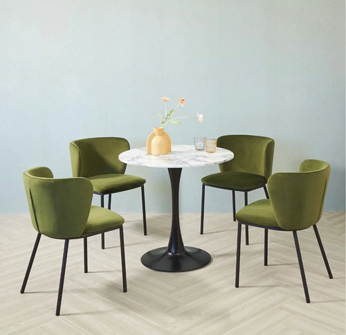 Mandy Green Velvet Dining Chair x 2 House of Fleur