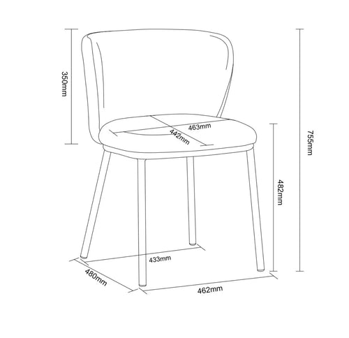 Mandy Green Velvet Dining Chair x 2 House of Fleur