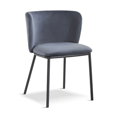 Mandy Velvet Dining Chair Dark Grey-Crib 5 x 2 House of Fleur