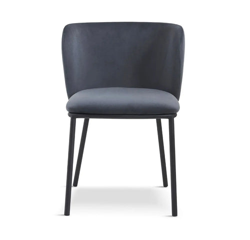 Mandy Velvet Dining Chair Dark Grey-Crib 5 x 2 House of Fleur