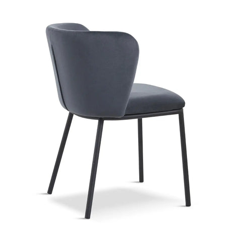 Mandy Velvet Dining Chair Dark Grey-Crib 5 x 2 House of Fleur