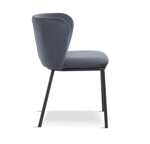 Mandy Velvet Dining Chair Dark Grey-Crib 5 x 2 House of Fleur