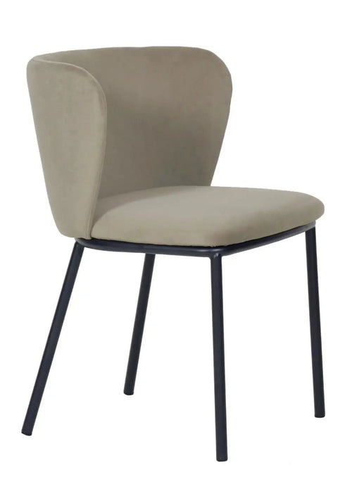 Mandy Velvet Dining Chair Grey x 2 House of Fleur