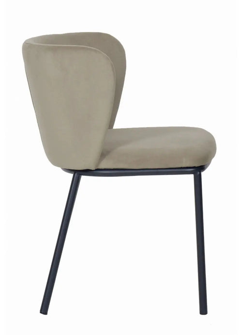 Mandy Velvet Dining Chair Grey x 2 House of Fleur