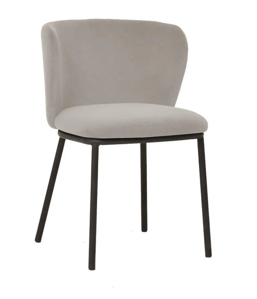 Mandy Velvet Dining Chair Grey x 2 House of Fleur