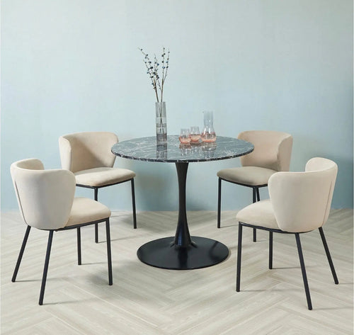 Mandy Velvet Dining Chair Grey x 2 House of Fleur