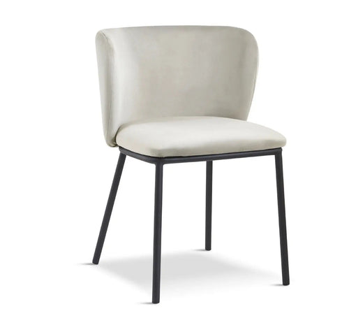 Mandy Velvet Dining Chair Light Grey-Crib 5 x 2 House of Fleur