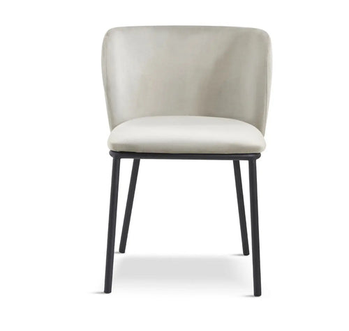 Mandy Velvet Dining Chair Light Grey-Crib 5 x 2 House of Fleur