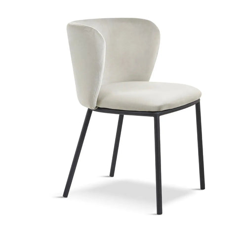 Mandy Velvet Dining Chair Light Grey-Crib 5 x 2 House of Fleur