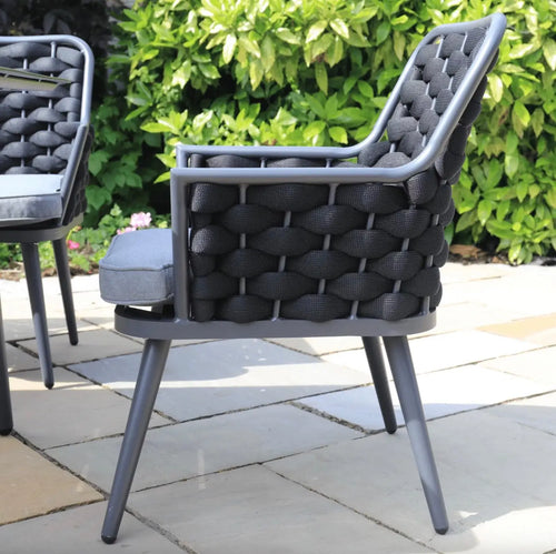 Marseille Outdoor 8 Seat Rectangle Aluminium Rope Dining Set House of Fleur